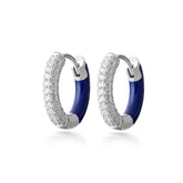 Medium Double-Sided Silver Joy Hoop, White Rhodium, Natural White Topaz + Give Joy Gift